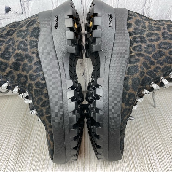 p448 Denise Animal Print Platform Sneaker Booties In Leopard Size 38 - Picture 9 of 15